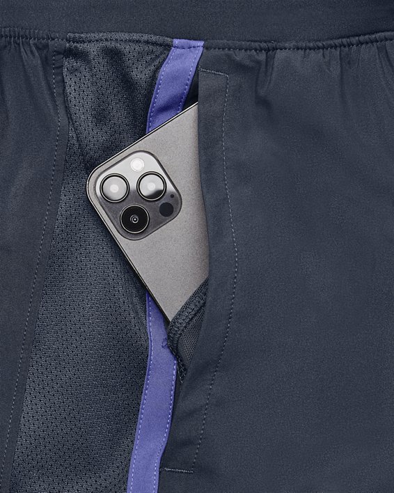 Men's UA Launch 2-in-1 5" Shorts, Gray, pdpMainDesktop image number 4